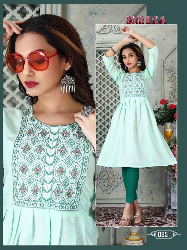 Trendy Breeza Rayon Regular Wear Fancy Kurti Collection